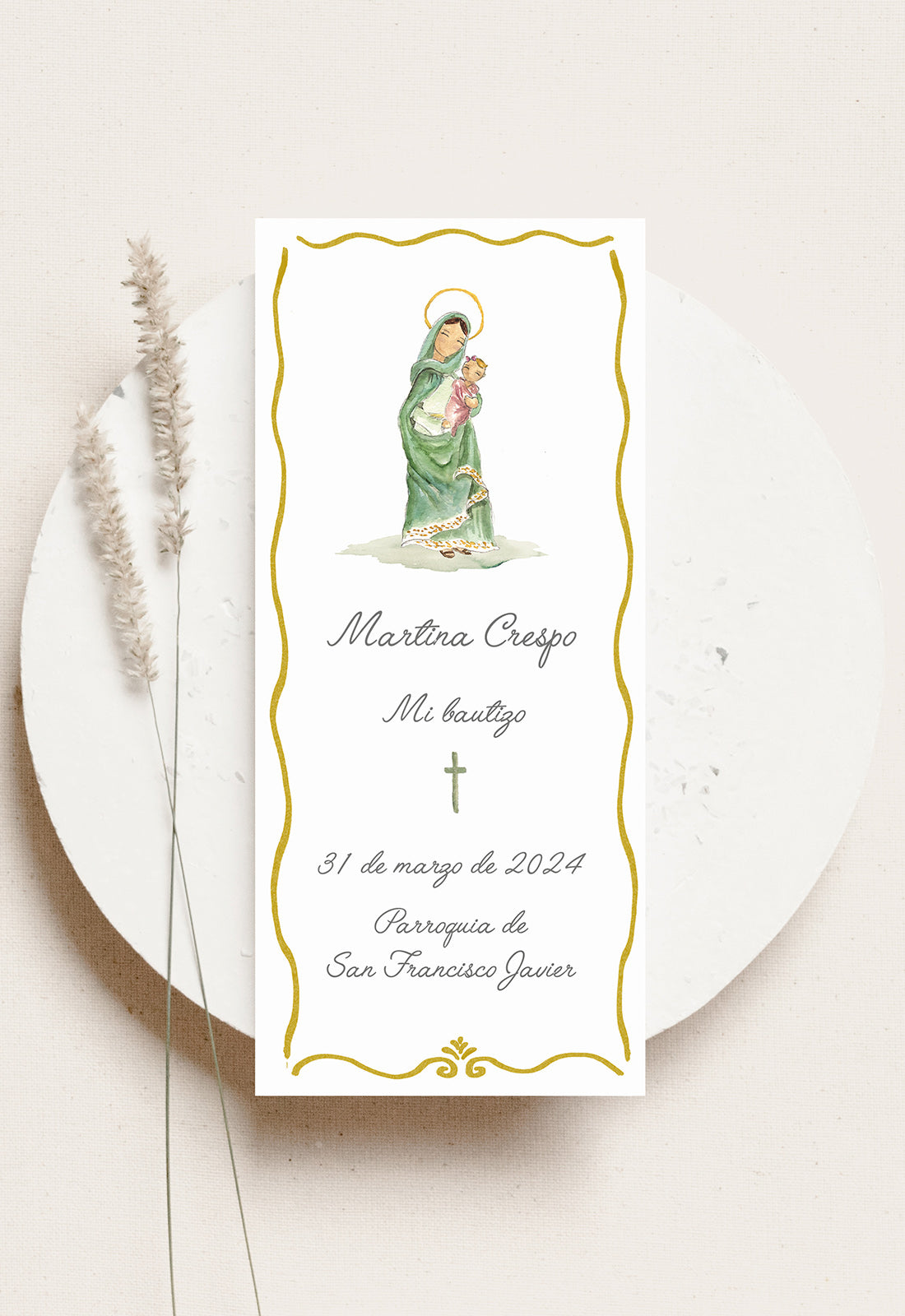 Recordatorio Bautizo Virgen