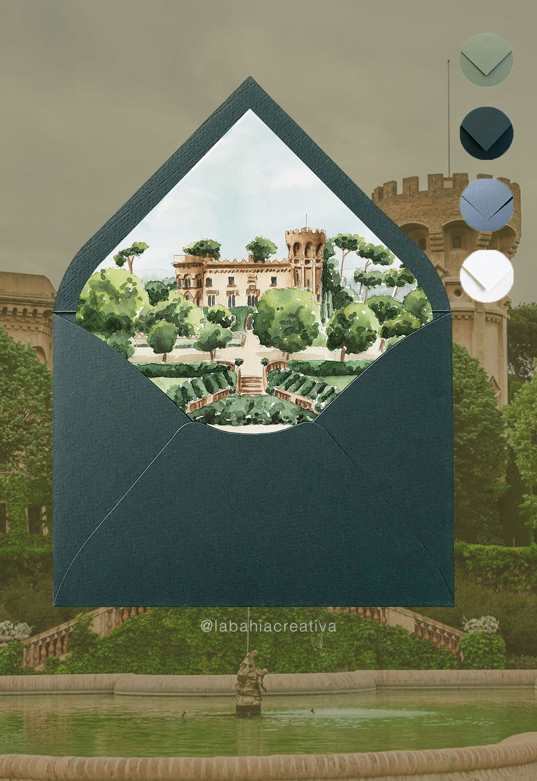 Invitación Castell de Sant Marçal: Jardines y Escalinata Principal