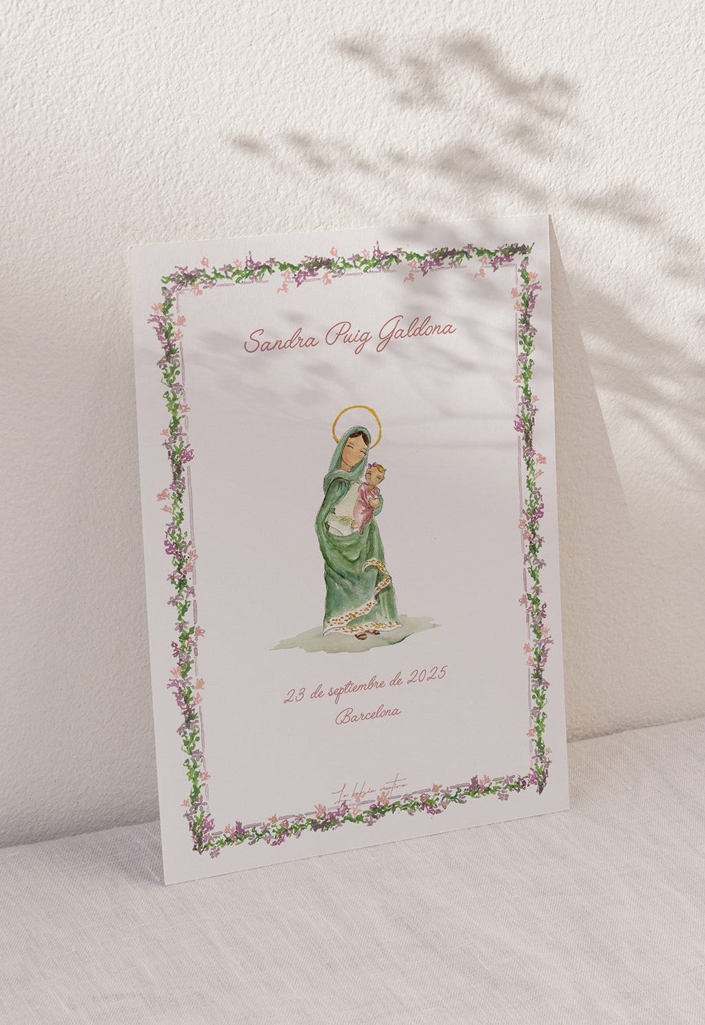 Lámina virgencita floral